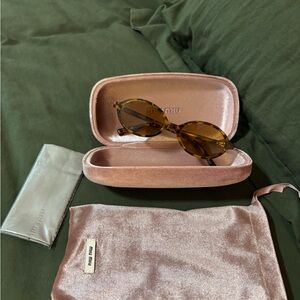 Miu Miu Brown Sunglasses with Oversized Retro Shape